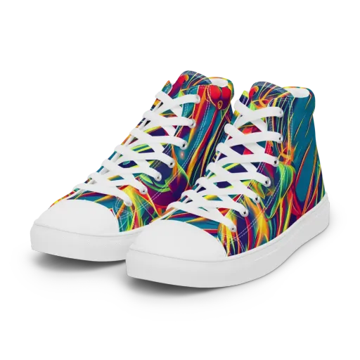 Cosmic Inferno on a Women's High Top Canvas Shoes