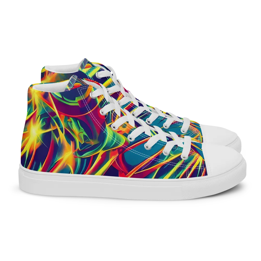 Cosmic Inferno on Women's High Top Canvas Shoes — Right