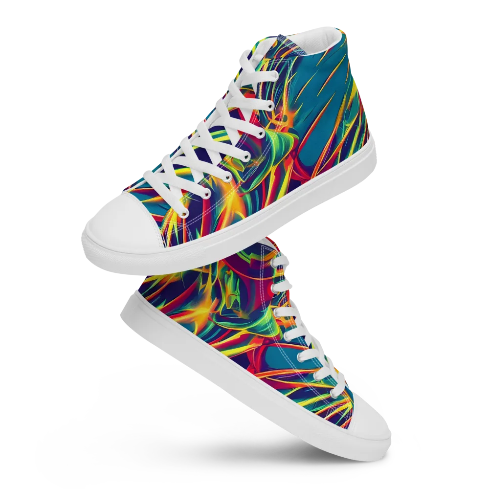 Cosmic Inferno on Women's High Top Canvas Shoes — Front