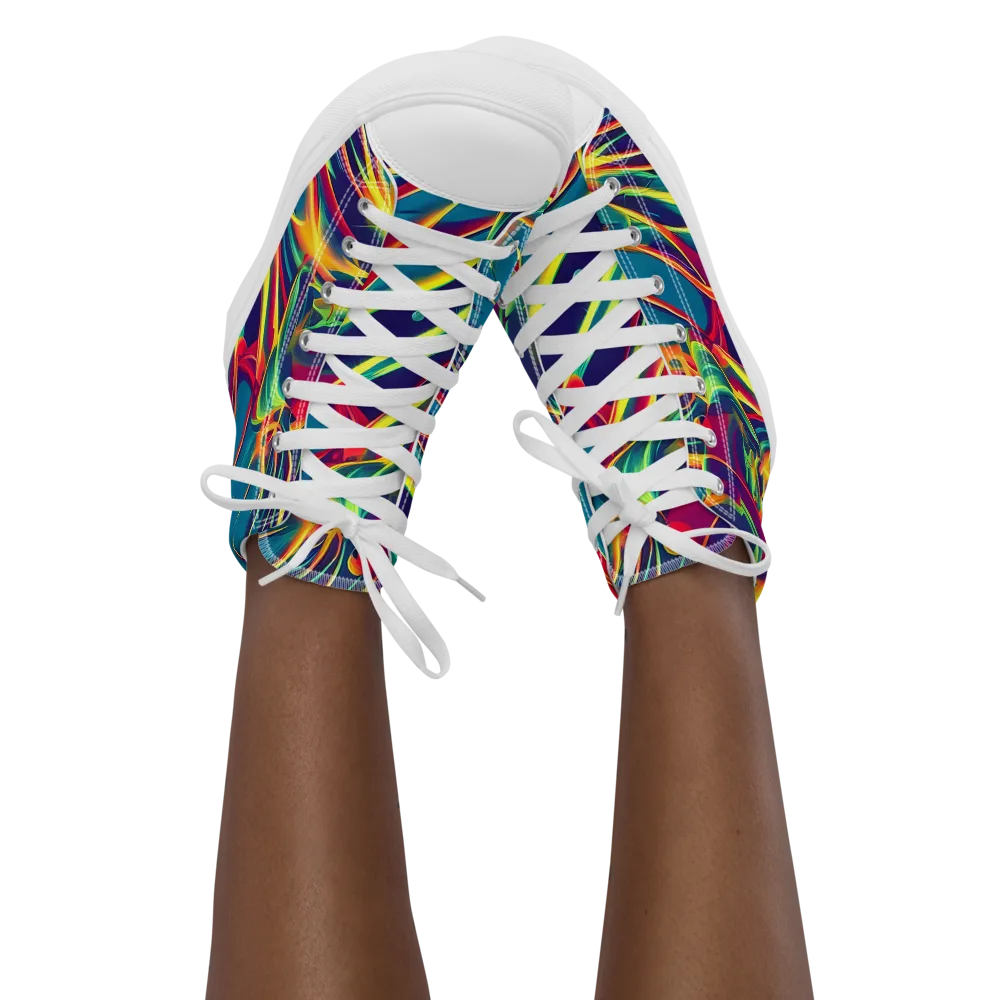 Cosmic Inferno on Women's High Top Canvas Shoes — Front