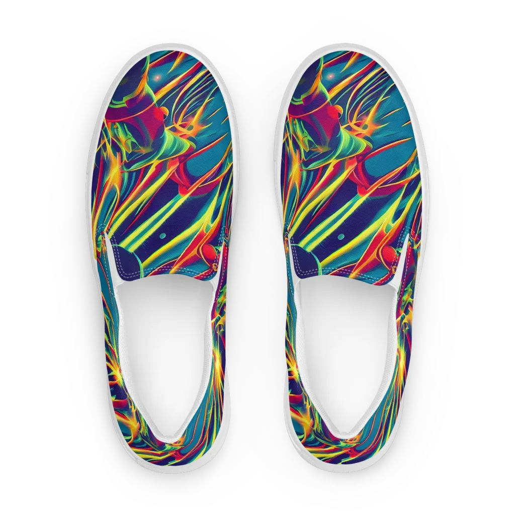 Cosmic Inferno on Men's Slip-On Canvas Shoes — Front