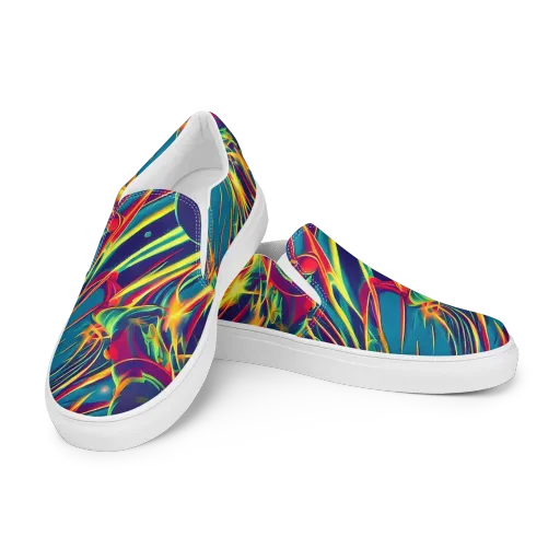 Cosmic Inferno on a Men's Slip-On Canvas Shoes