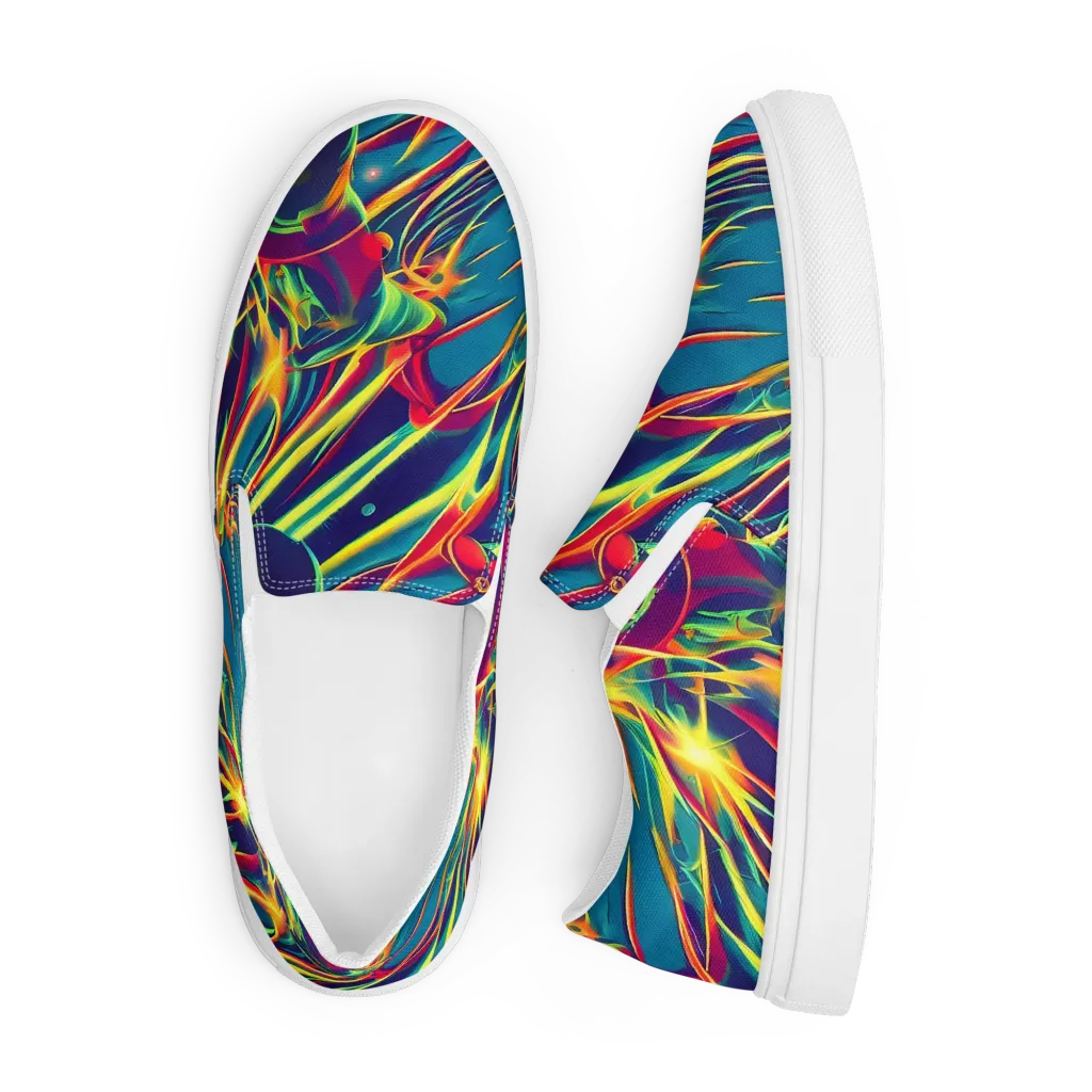 Cosmic Inferno on Men's Slip-On Canvas Shoes — Front