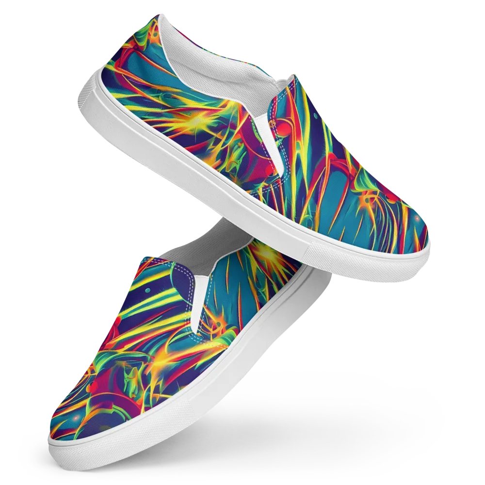 Cosmic Inferno on Women's Slip-On Canvas Shoes — Front