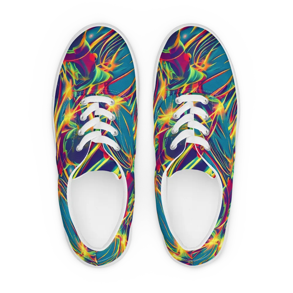 Cosmic Inferno on Men's Lace-Up Canvas Shoes — Front