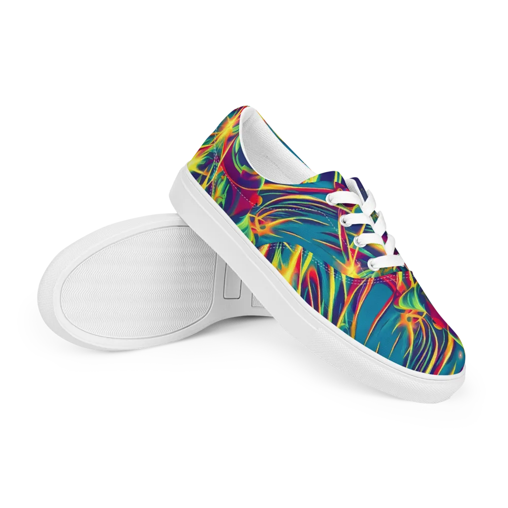 Cosmic Inferno on Men's Lace-Up Canvas Shoes — Right Front