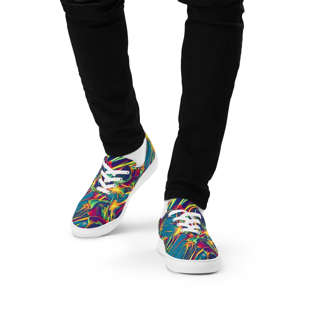 Cosmic Inferno on Men's Lace-Up Canvas Shoes — Front