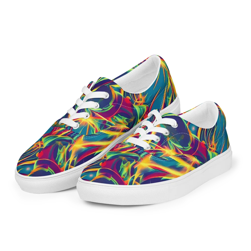 Cosmic Inferno on Men's Lace-Up Canvas Shoes — Left Front
