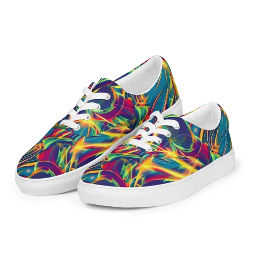 Cosmic Inferno on a Men's Lace-Up Canvas Shoes