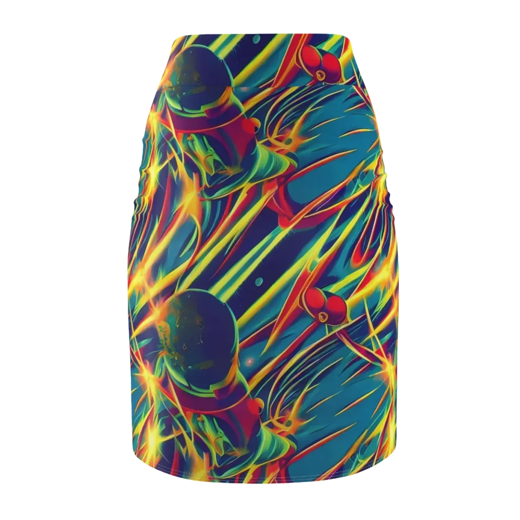 Cosmic Inferno on Pencil Skirt — Back