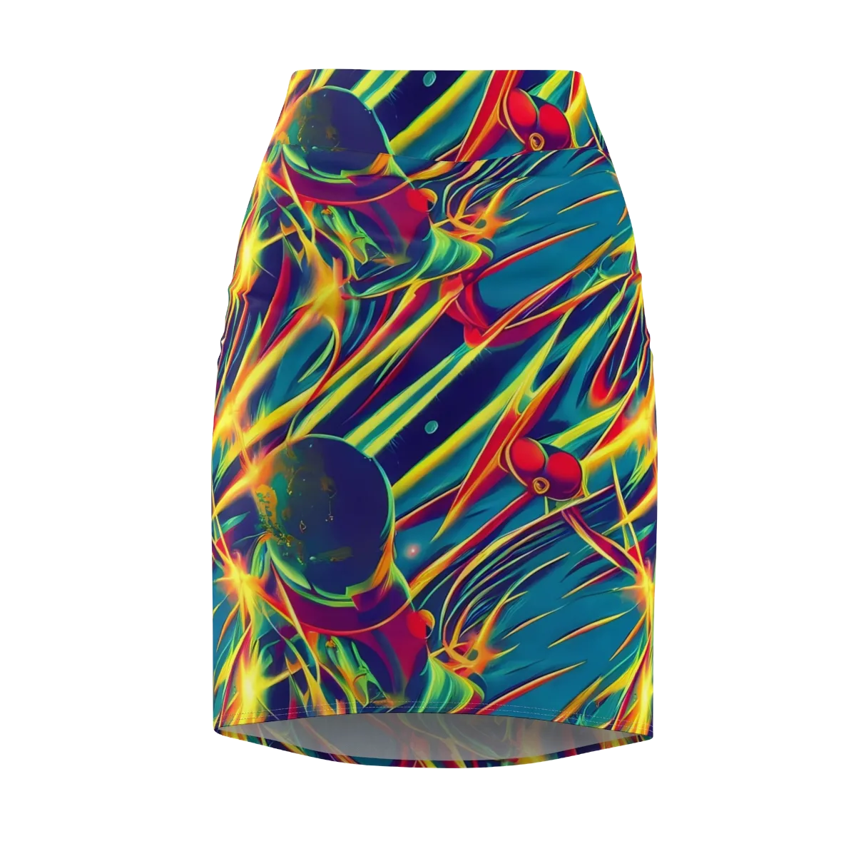 Cosmic Inferno on Pencil Skirt — Front
