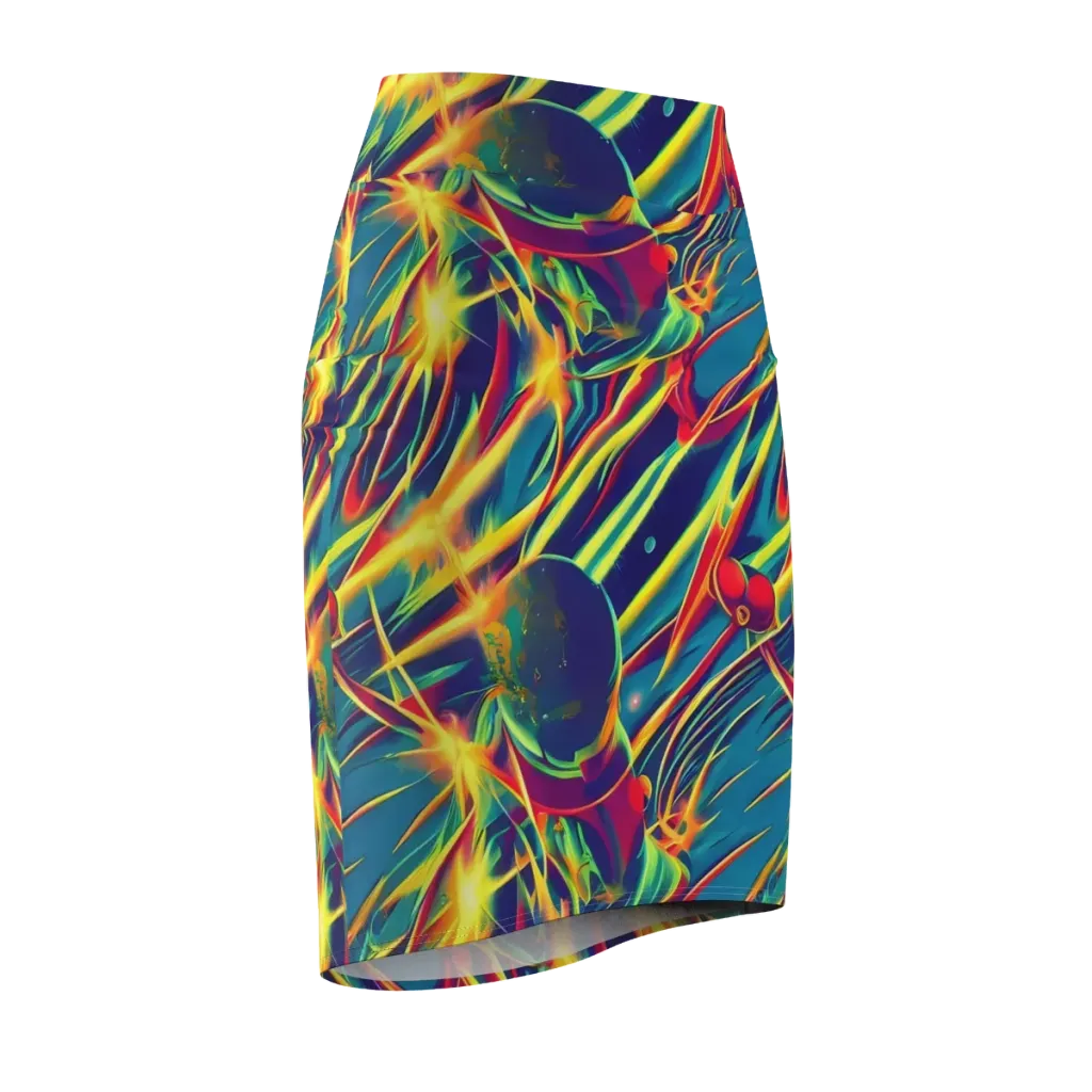 Cosmic Inferno on Pencil Skirt — Front Side