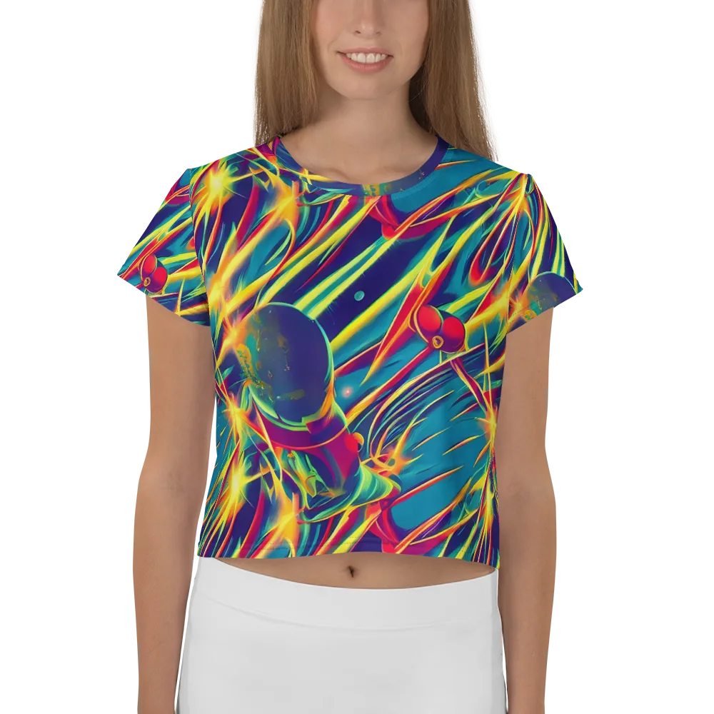 Cosmic Inferno on Crop Tee — Front