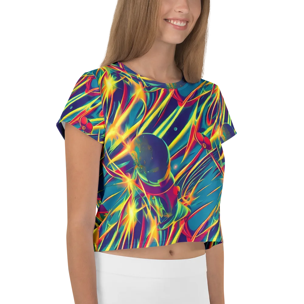 Cosmic Inferno on Crop Tee — Right