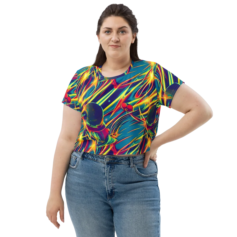 Cosmic Inferno on Crop Tee — Front