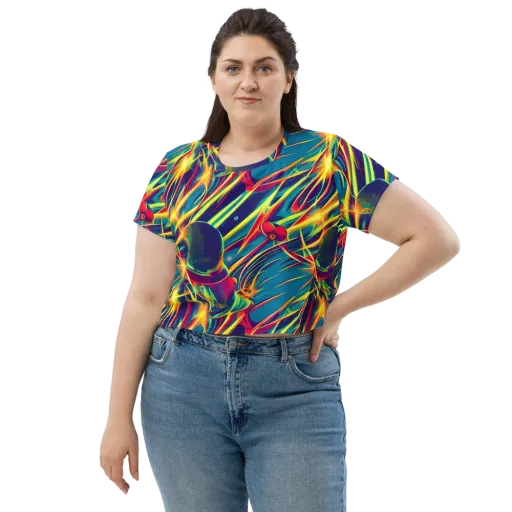 Cosmic Inferno on a Crop Tee