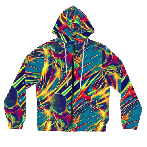 Cosmic Inferno on a Women's Full-Zip Hoodie
