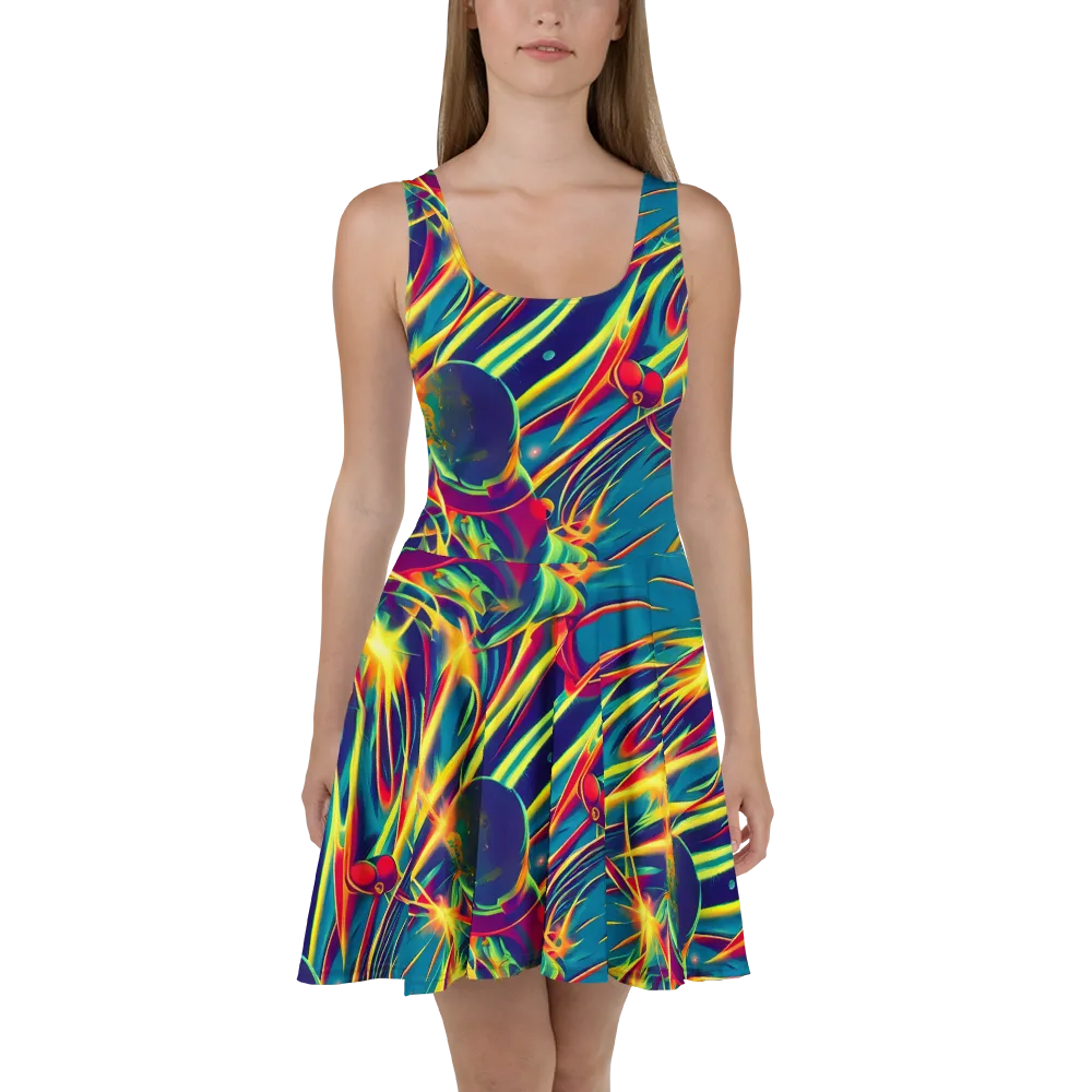 Cosmic Inferno on Skater Dress — Front