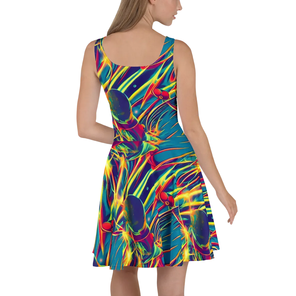 Cosmic Inferno on Skater Dress — Back