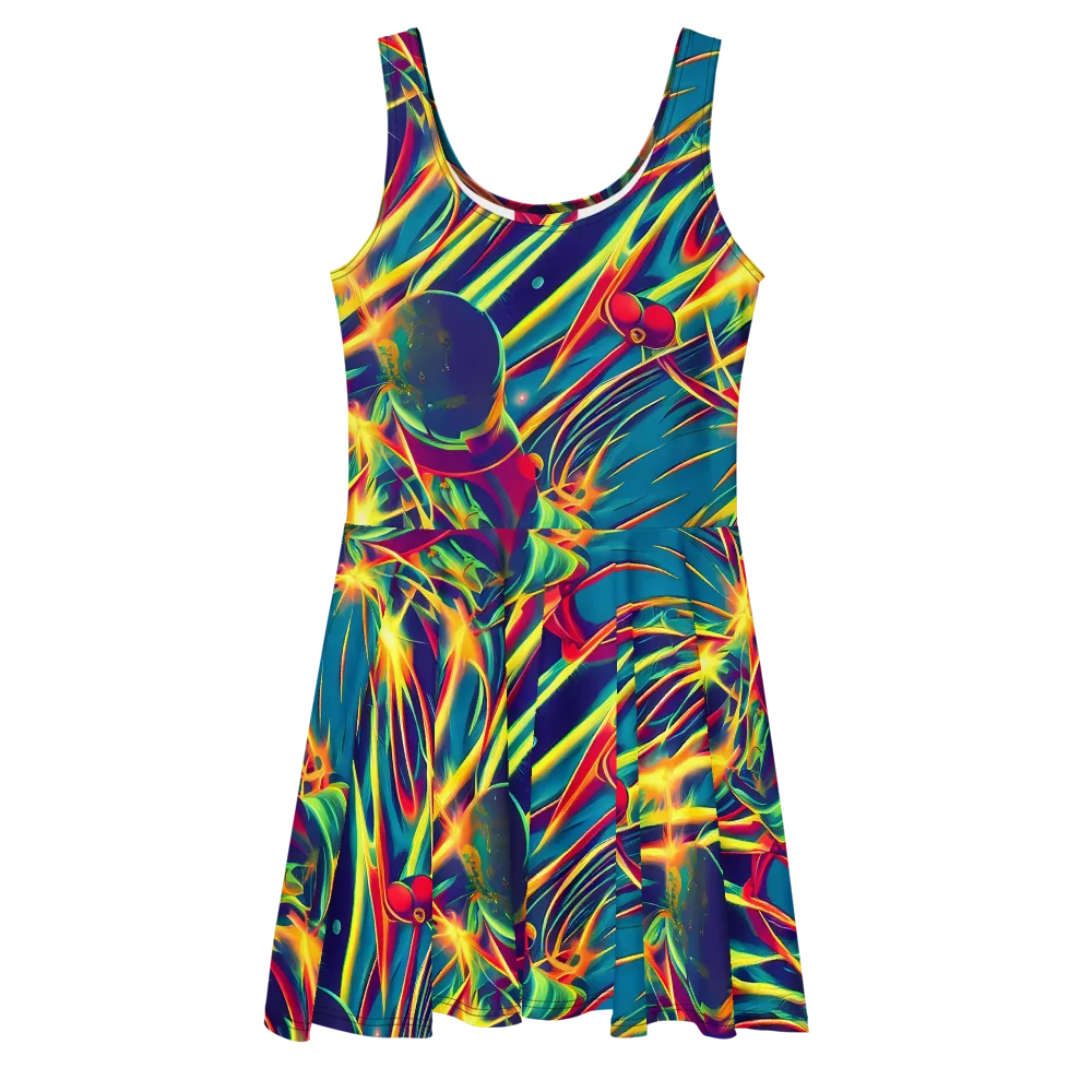 Cosmic Inferno on Skater Dress — Front