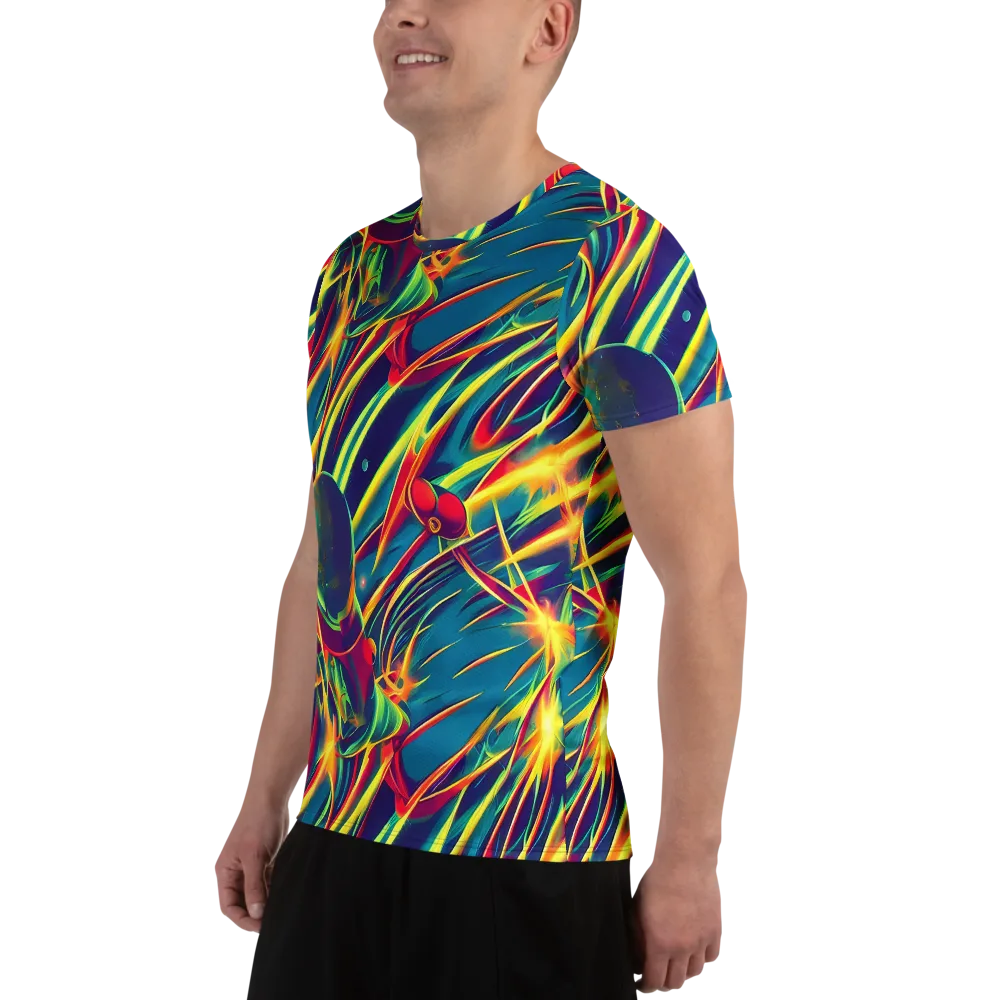 Cosmic Inferno on Men's Athletic T-Shirt — Left