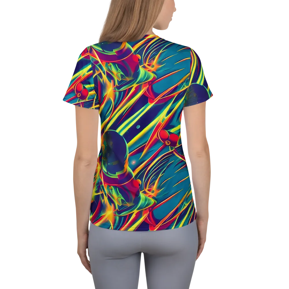 Cosmic Inferno on Women's Athletic T-Shirt — Back