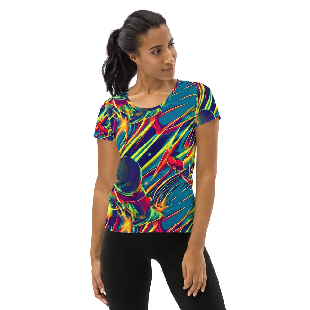 Cosmic Inferno on Women's Athletic T-Shirt — Front