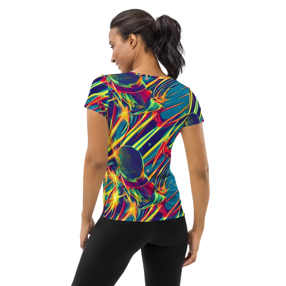 Cosmic Inferno on Women's Athletic T-Shirt — Back