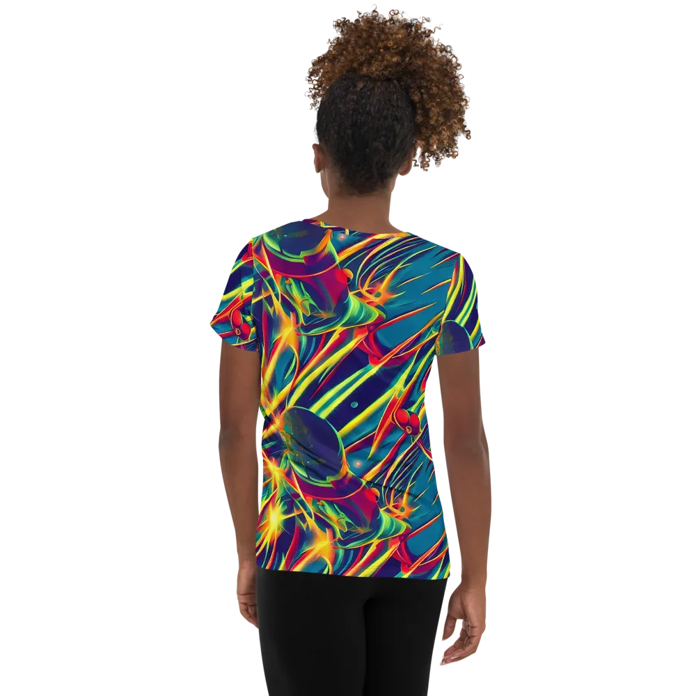 Cosmic Inferno on Women's Athletic T-Shirt — Back