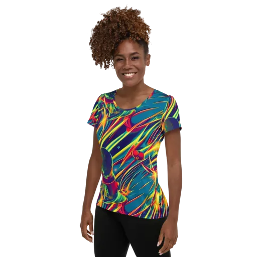 Cosmic Inferno on a Women's Athletic T-Shirt