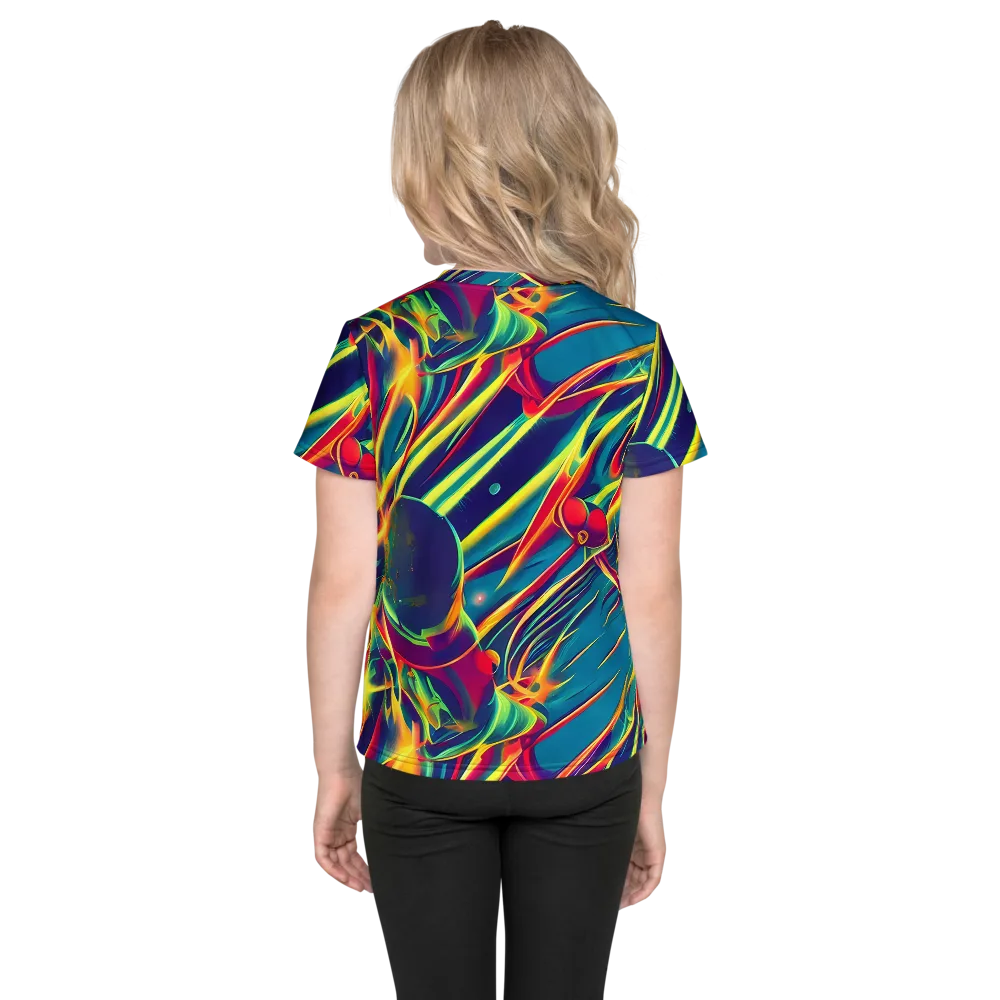 Cosmic Inferno on Kids Crew Neck T-Shirt — Back