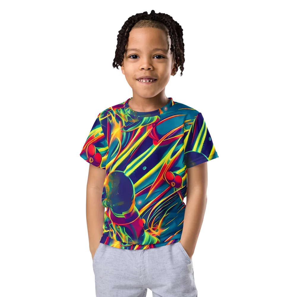 Cosmic Inferno on Kids Crew Neck T-Shirt — Front