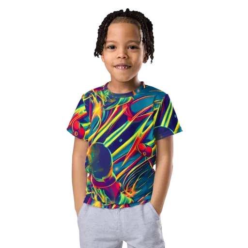 Cosmic Inferno on a Kids Crew Neck T-Shirt