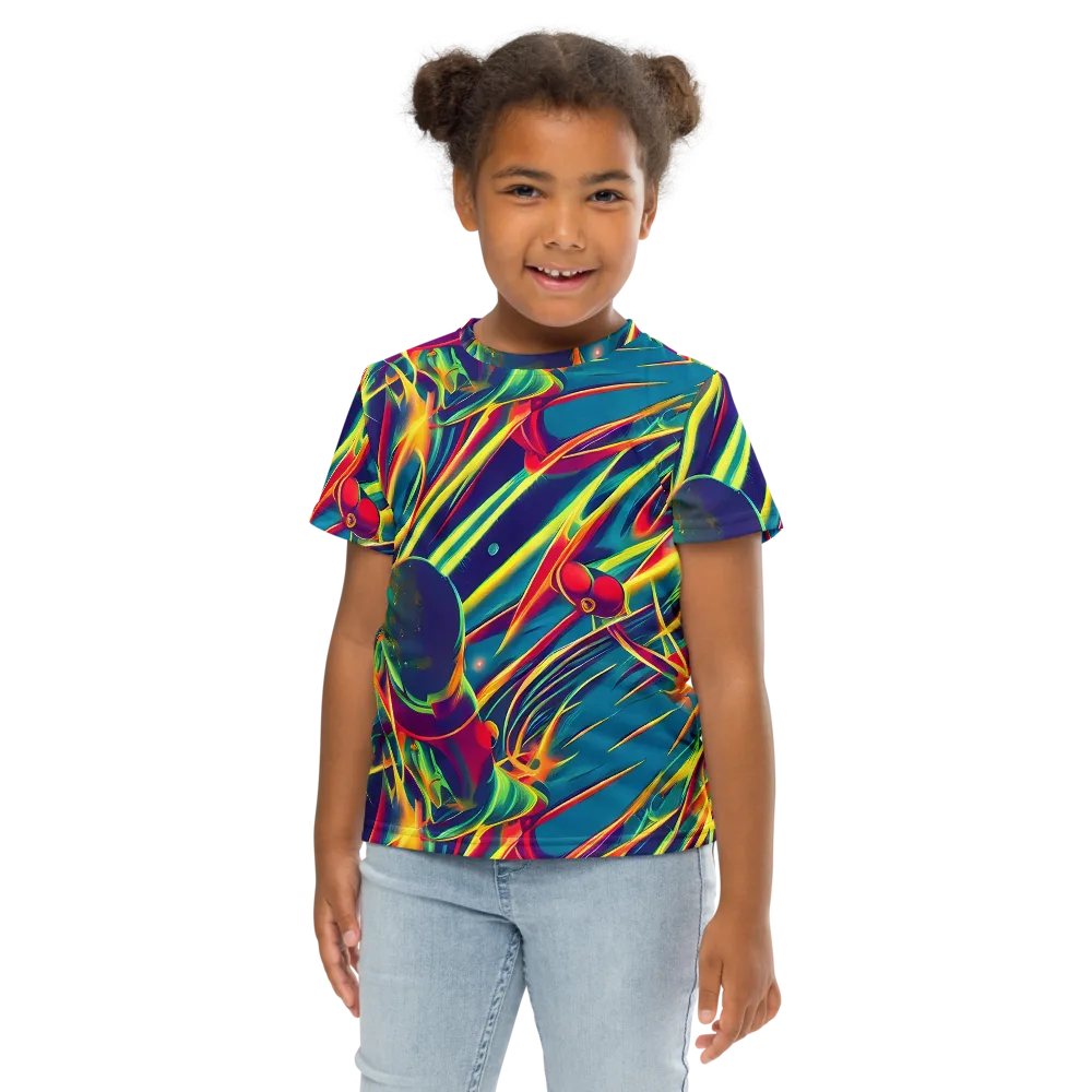 Cosmic Inferno on Kids Crew Neck T-Shirt — Front