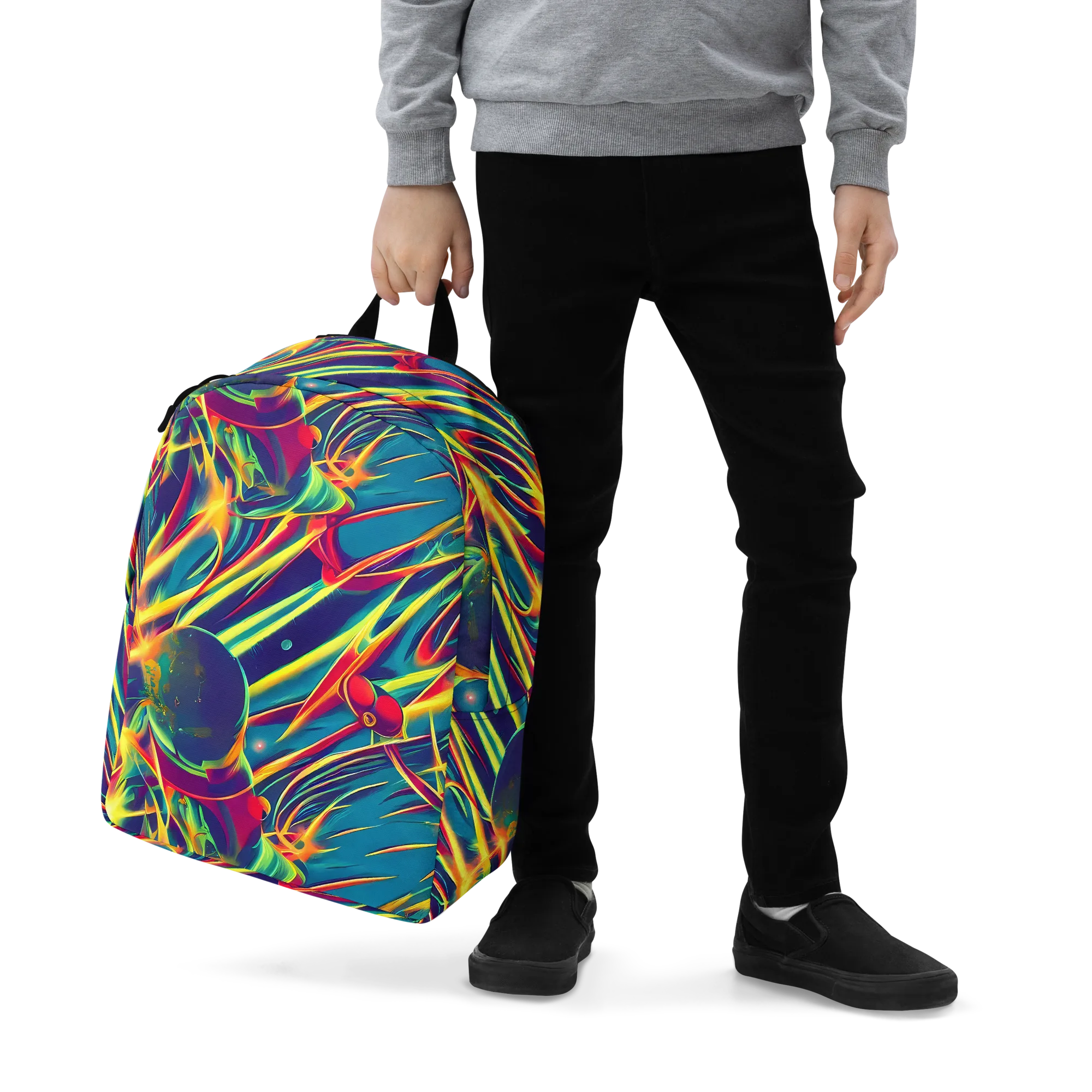 Cosmic Inferno on Minimalist Backpack — Zoomed-in