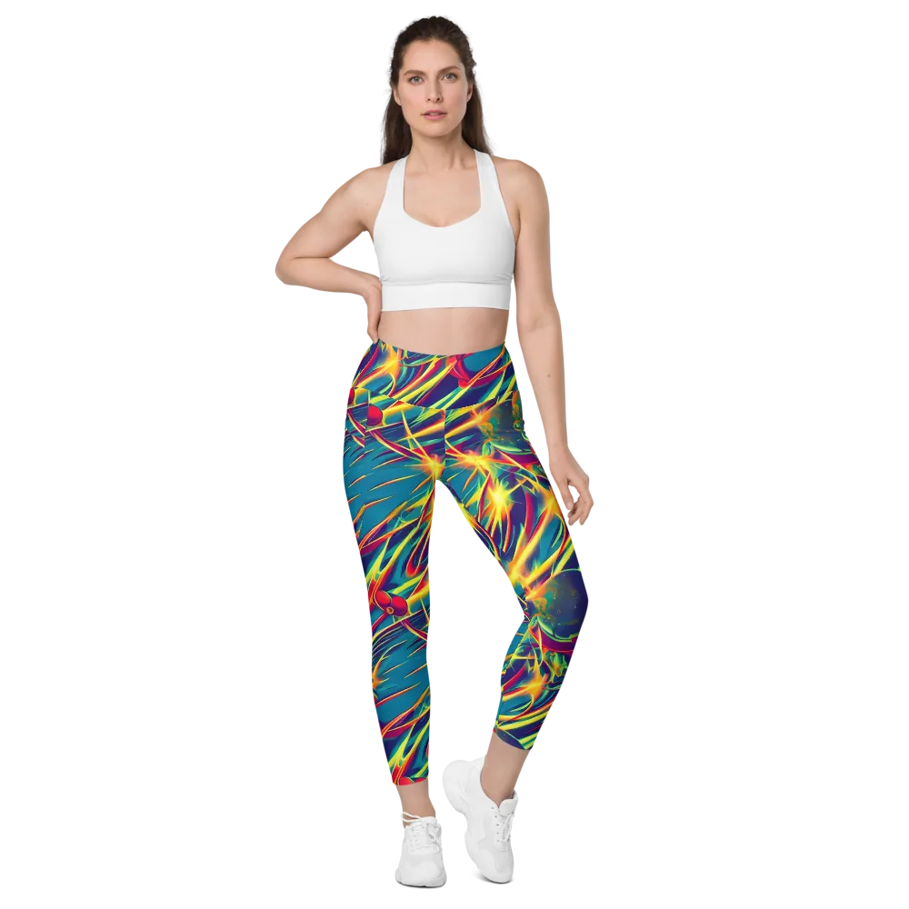 Cosmic Inferno on Leggings with Pockets — Front