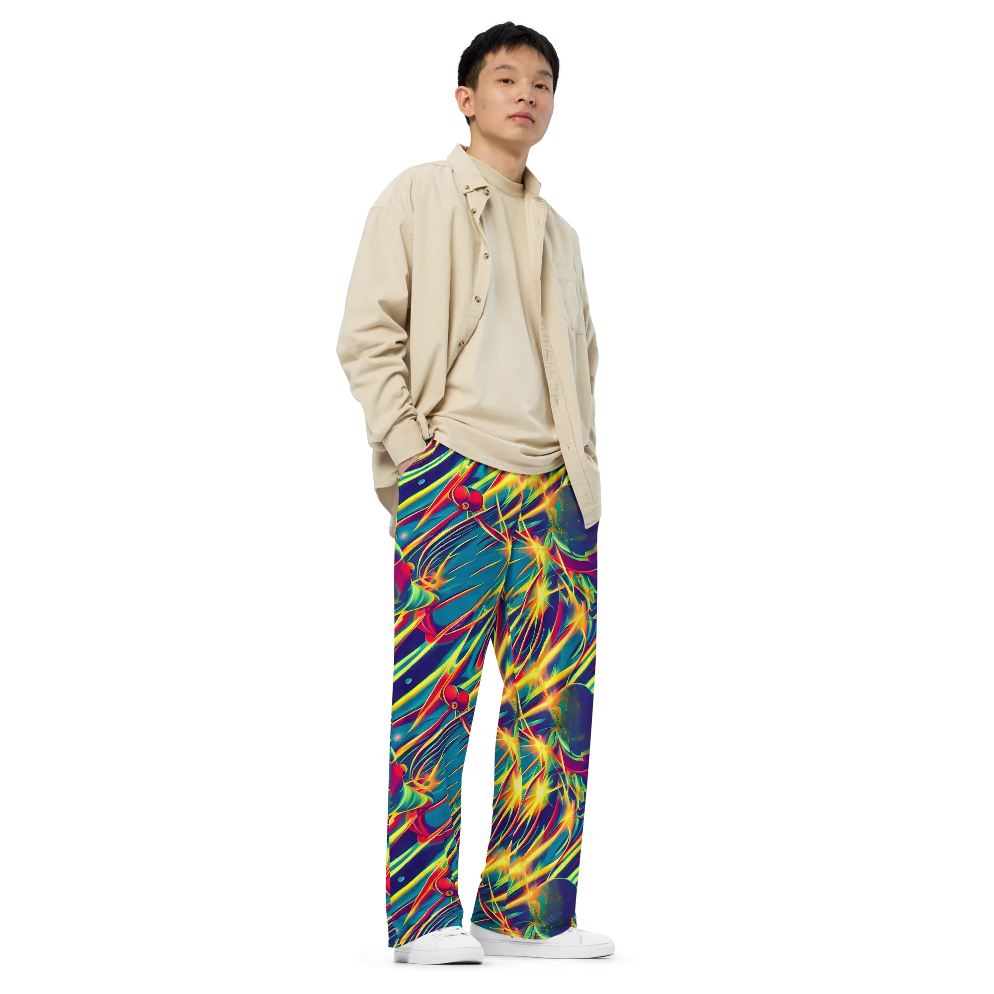 Cosmic Inferno on Wide-Leg Pants — Right Front