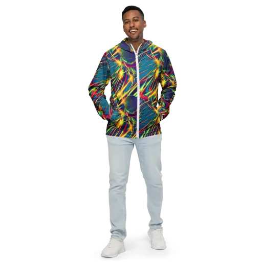 Cosmic Inferno on a Men's Windbreaker