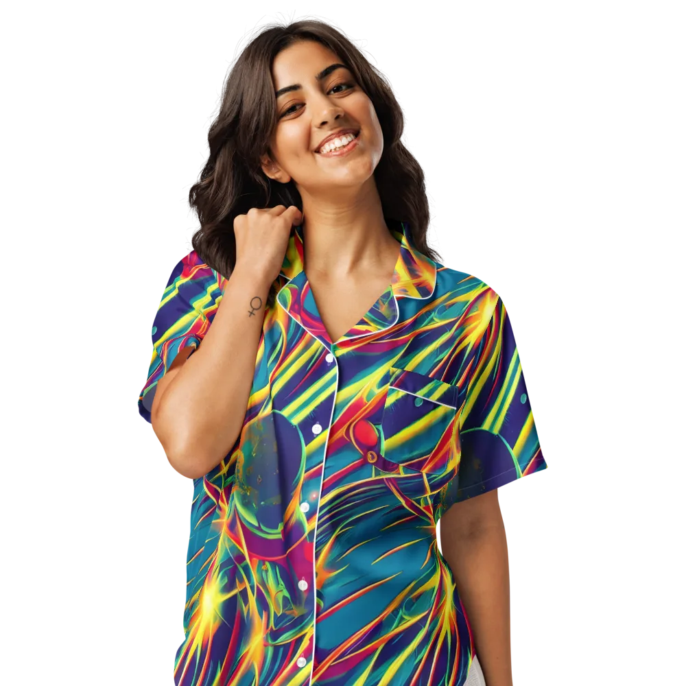 Cosmic Inferno on Women's Short Sleeve Pajama Top — Front