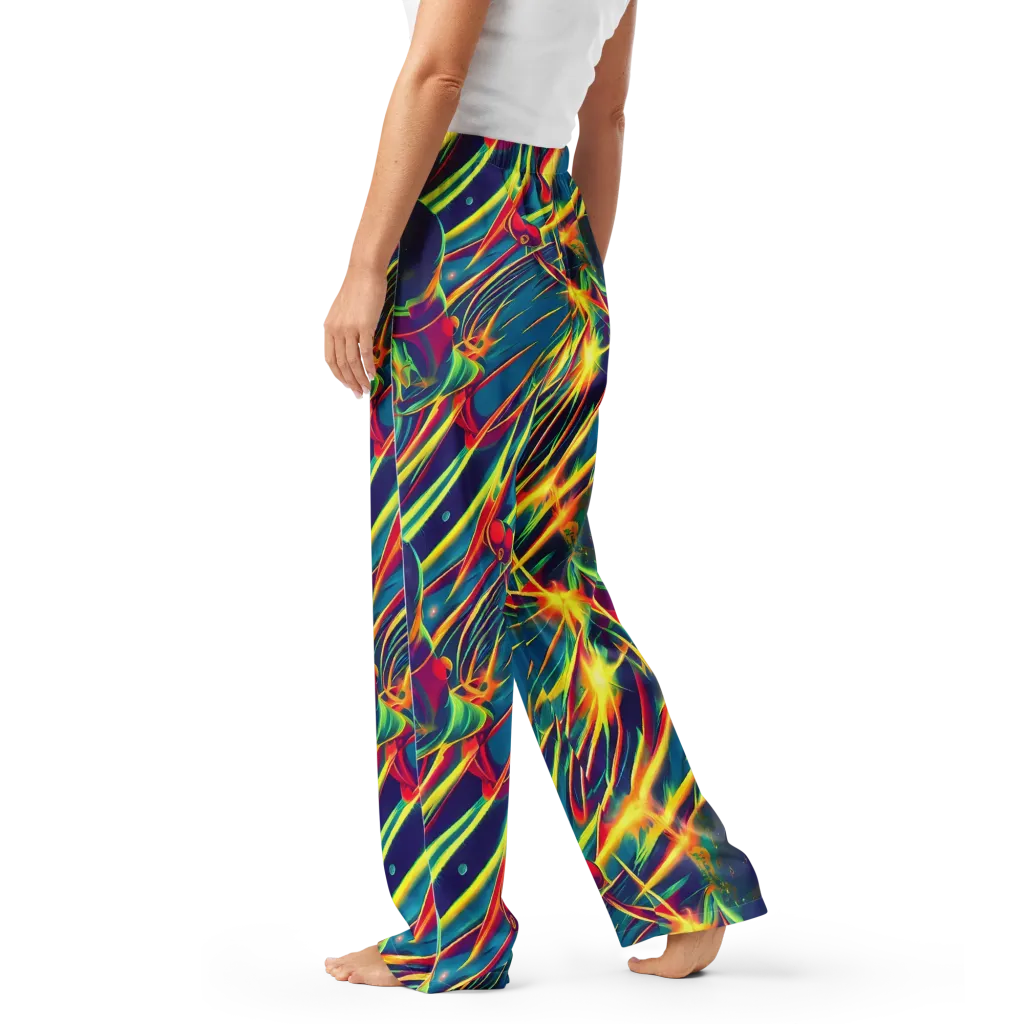 Cosmic Inferno on Women's Pajama Pants — Left