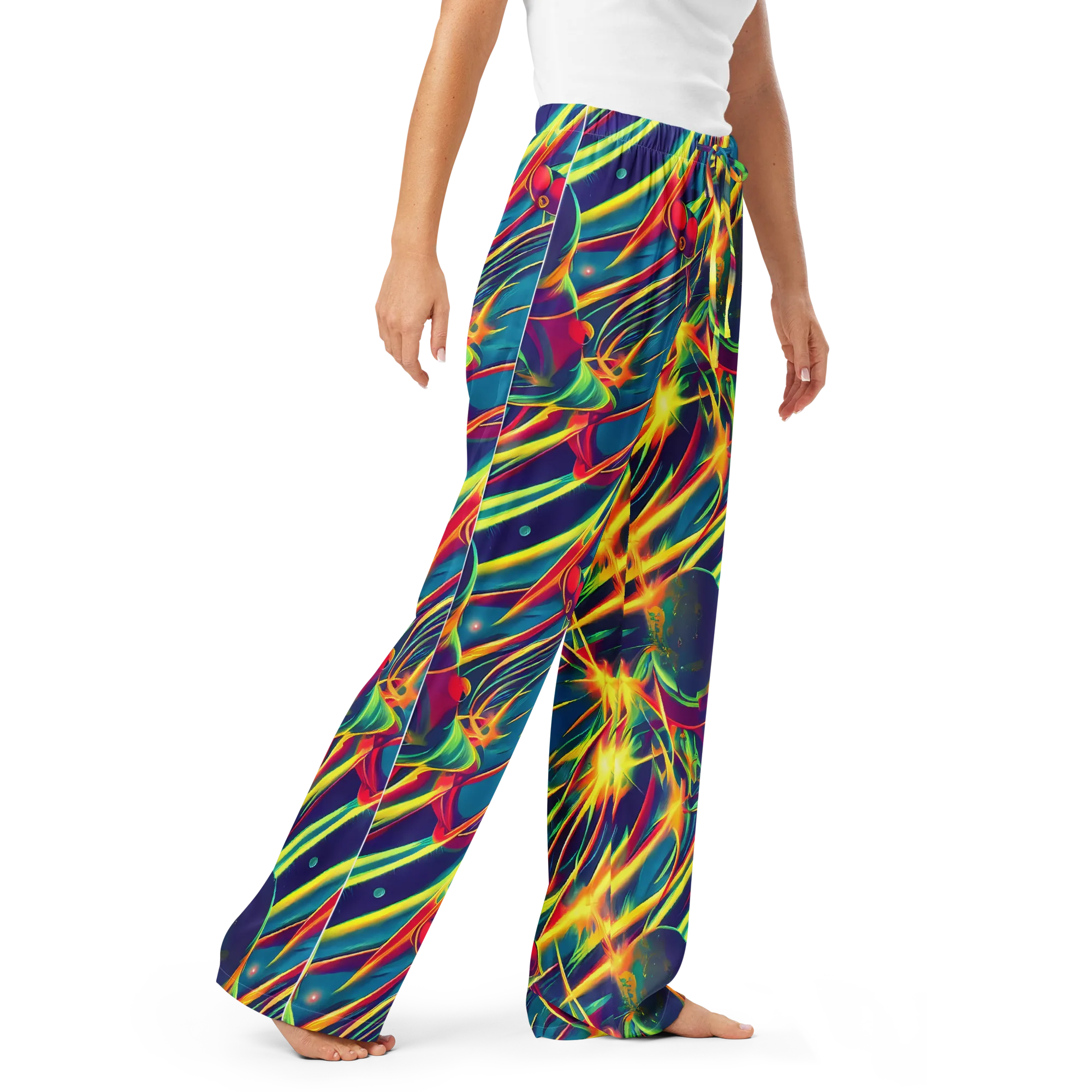 Cosmic Inferno on Women's Pajama Pants — Right Front