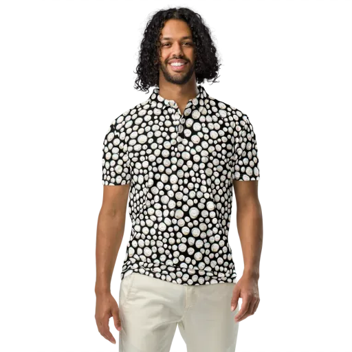 Celestial Whimsy on a Men's Slim Fit Polo Shirt
