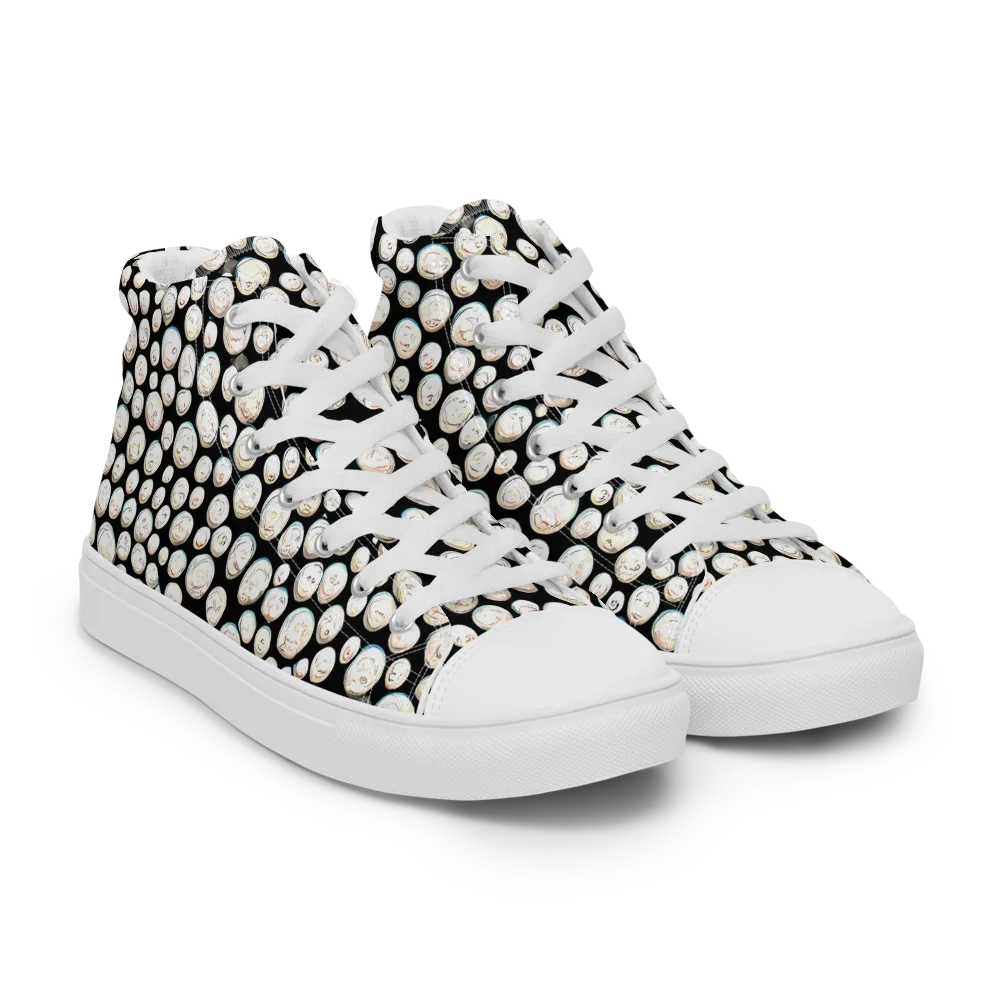 Celestial Whimsy on Men's High Top Canvas Shoes — Right Front