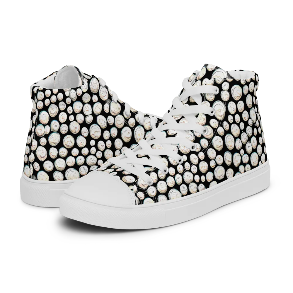 Celestial Whimsy on Men's High Top Canvas Shoes — Left