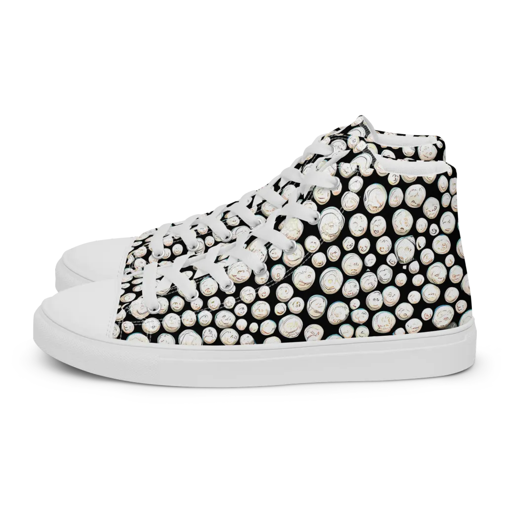 Celestial Whimsy on Women's High Top Canvas Shoes — Left
