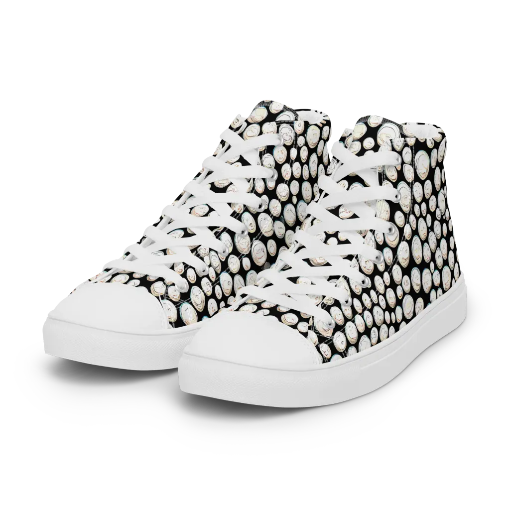 Celestial Whimsy on Women's High Top Canvas Shoes — Left Front