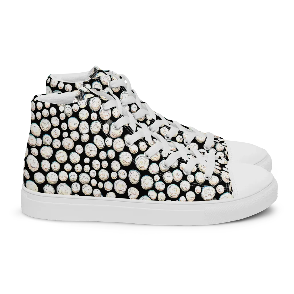 Celestial Whimsy on Women's High Top Canvas Shoes — Right