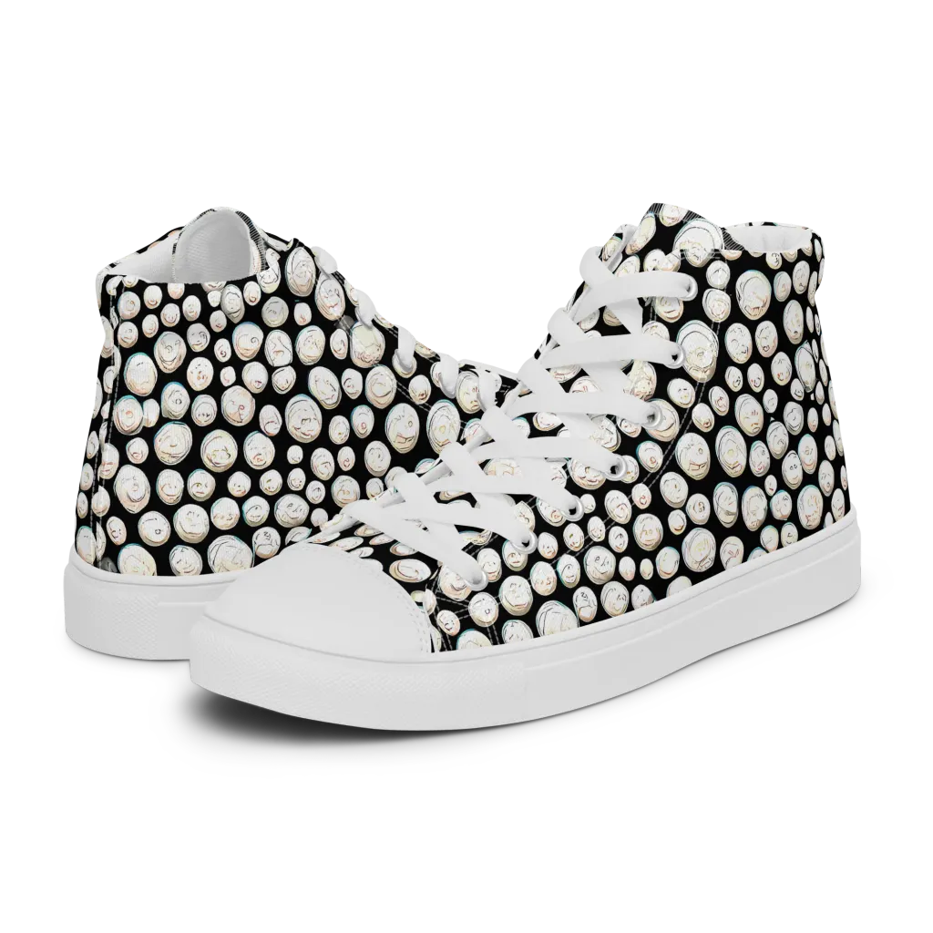 Celestial Whimsy on Women's High Top Canvas Shoes — Left