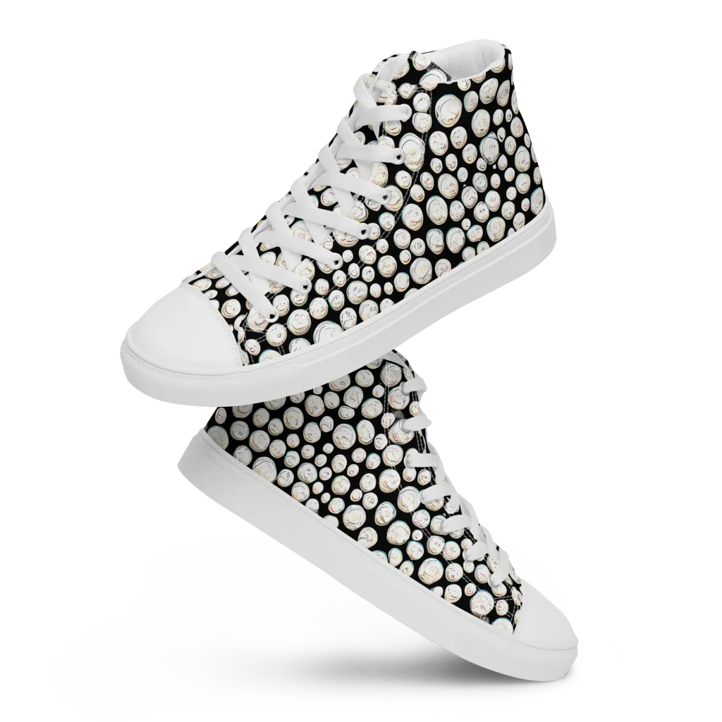 Celestial Whimsy on Women's High Top Canvas Shoes — Front