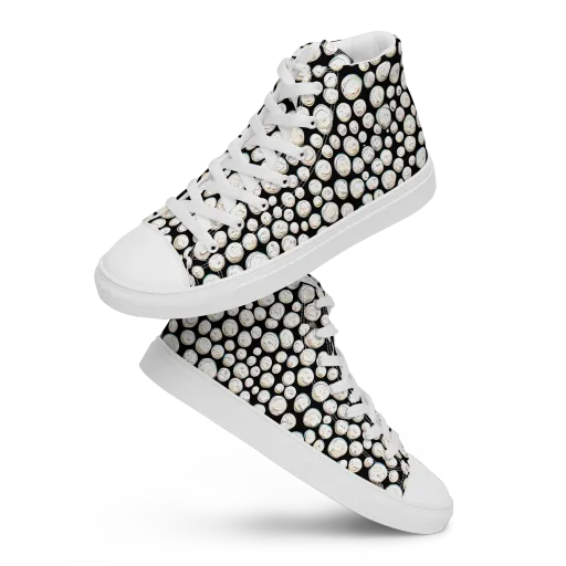 Celestial Whimsy on a Women's High Top Canvas Shoes